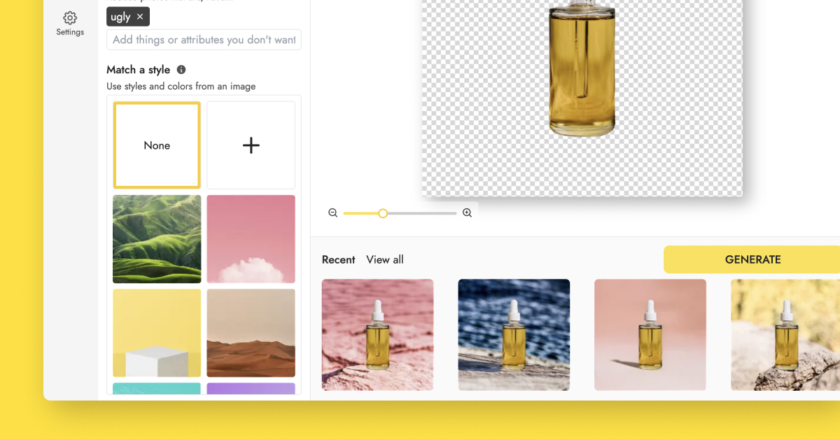 Select a reference in Pebblely