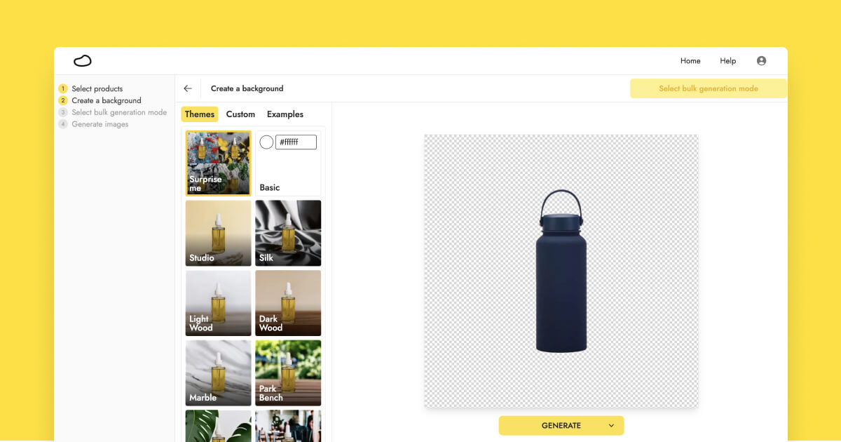 Creating a background for bulk generation in Pebblely