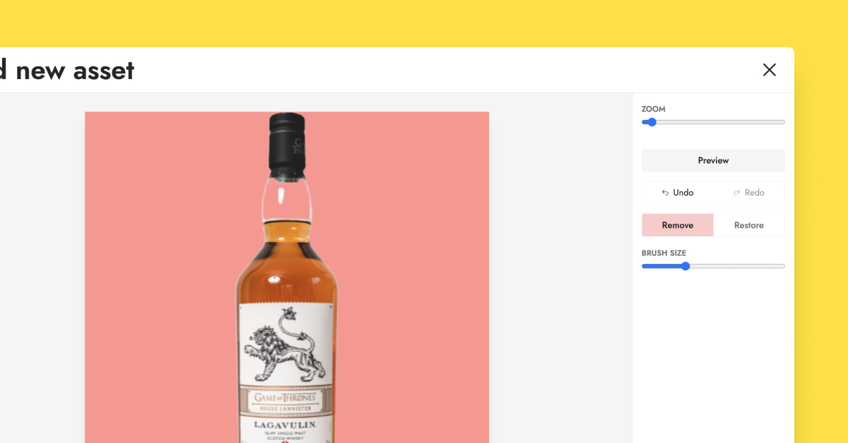 Screenshot of background removal in Pebblely