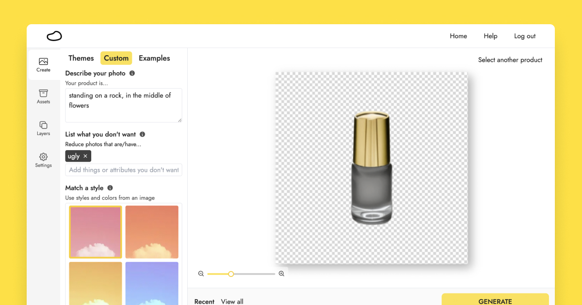 Generating images with a custom description and a negative prompt