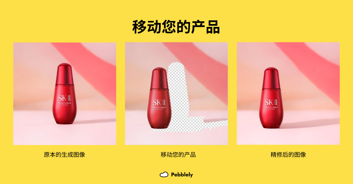 Using Pebblely to move your product in generated images