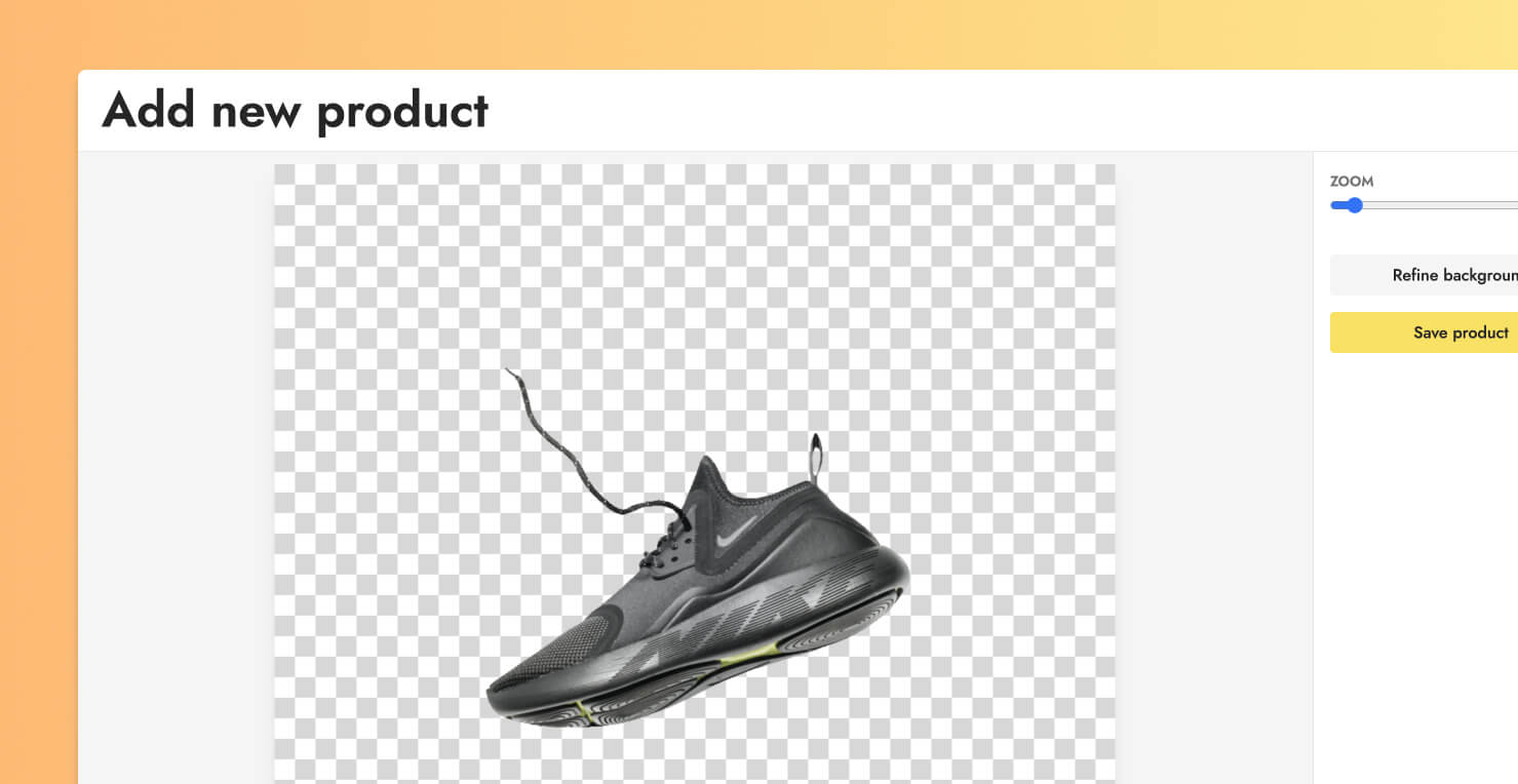 Checkered background during the background removal step