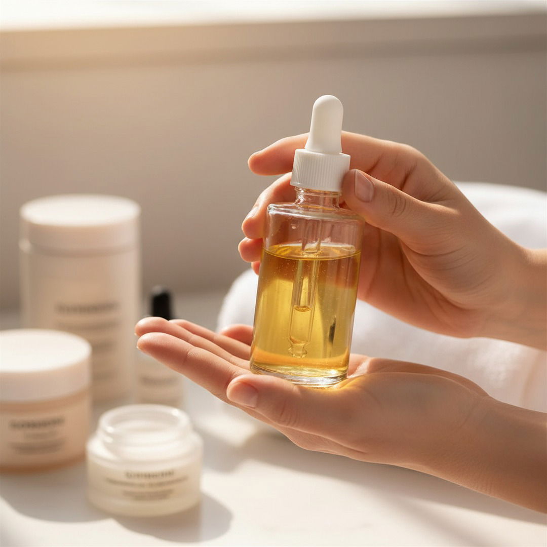 Example of a person holding a product, generated by the new Pebblely