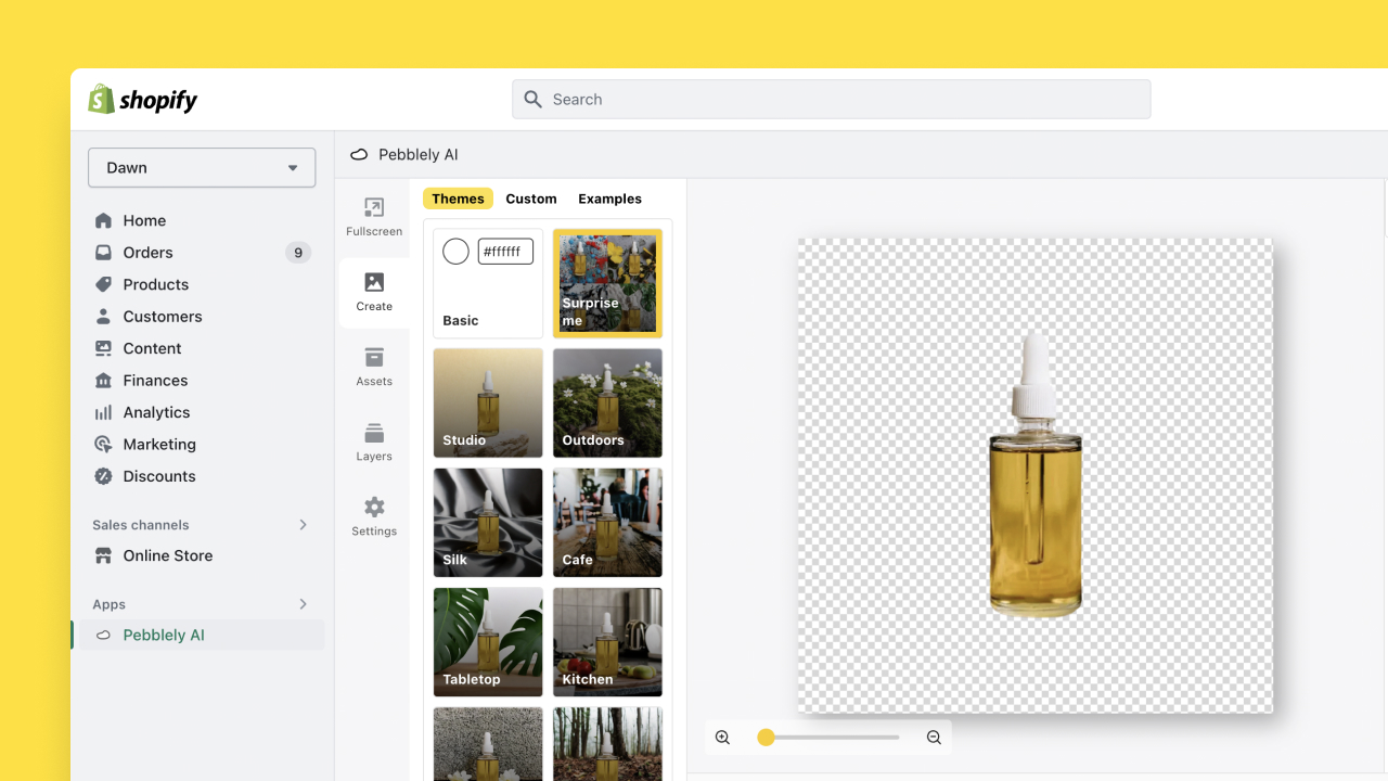 Pick from the 16 predefined themes