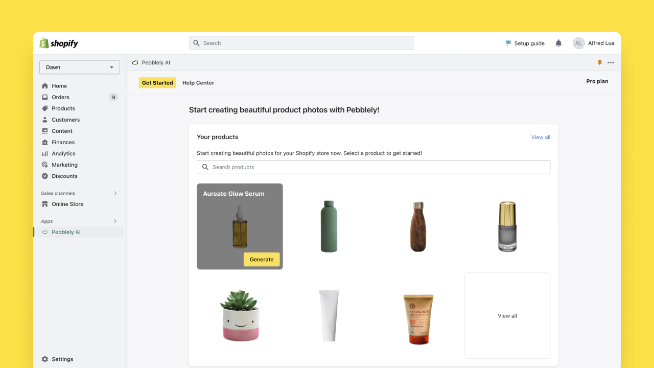 Search and select a product