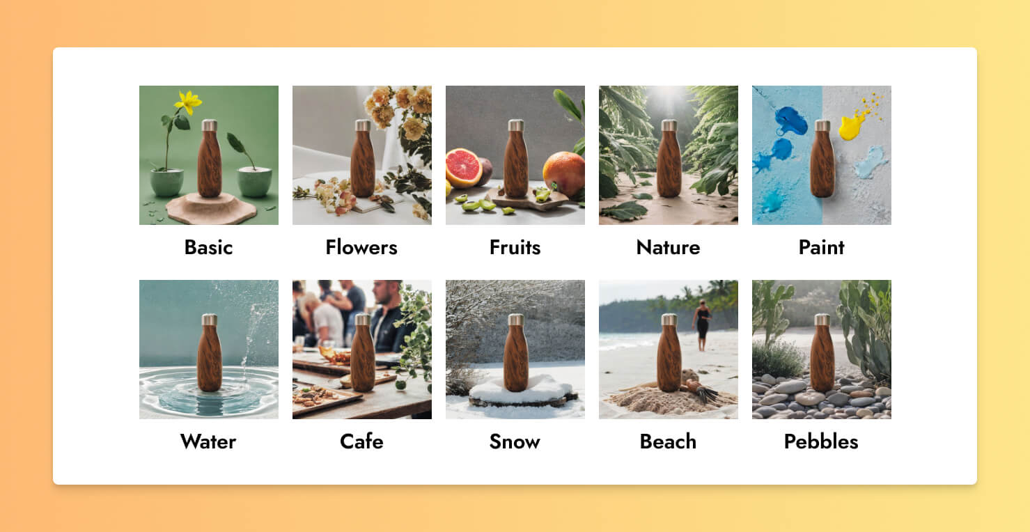 The 10 themes in Pebblely